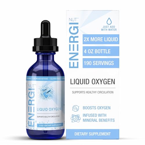Energi Liquid Oxygen Drops, Stabilized Oxygen Supplement, 4oz, 190 Servings | Stabilized