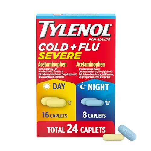 Tylenol Cold + Flu Severe Day & Night Caplets, Combo Pack, 24