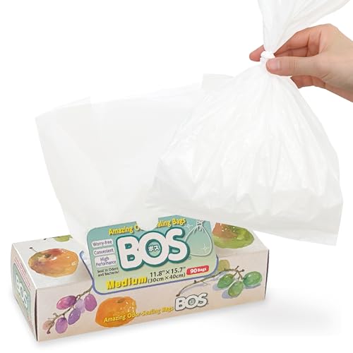 BOS Amazing Odor Sealing Disposable Bags for Diapers, Food Waste, Ostomy Bags,