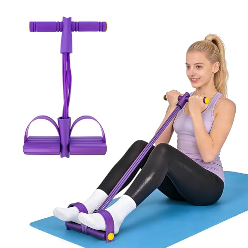 BlingKingdom Multifunction Fitness Resistance Band, 6-Tube Tension Exercise Rope Elastic Yoga Foot