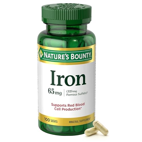 Nature’s Bounty Iron 65mg, 325mg Ferrous Sulfate, 100 Tablets | Cellular Energy