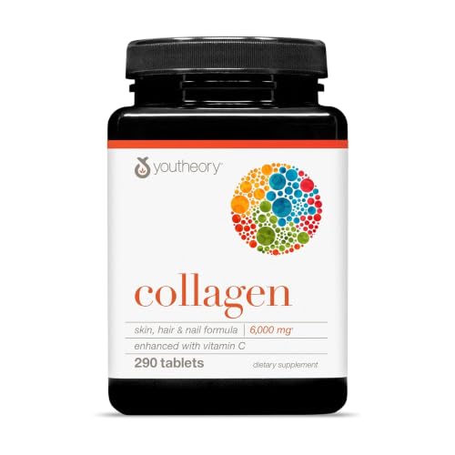 Youtheory Advanced Collagen, 6,000 mg, 290 Tablets, 48-Day Supply | With Vitamin