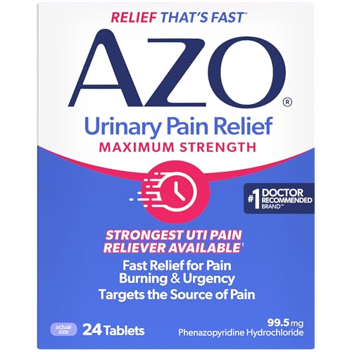 AZO Urinary Pain Relief Maximum Strength, Fast Relief of UTI Pain, 24