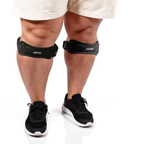 AGPTEK Plus Size Knee Brace for Women & Men, Patella Tendon Knee Strap | Pain Relief, Pads Target Support, Comfort, Anti Slip, 20.87-27.56in for Big Size Leg, Fit for Tendonitis Arthritis, 2 pcs