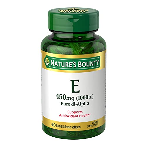 Nature's Bounty Vitamin E 1000 IU Softgels, 60 Count | Supports Antioxidant