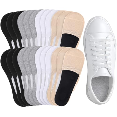 Twistover 12 Pairs No Show Socks Sockless Shoe Liners Unisex, Multicolor