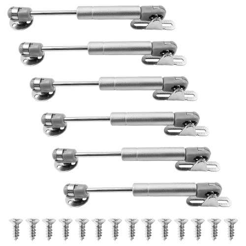 BokWin Gas Strut Lift Support, 6 Inch, Silver, 6 Pcs