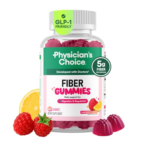 Physician's CHOICE Fiber Gummies for GLP-1 Support - No Sugar Added &