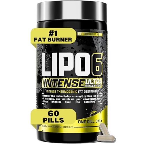 Nutrex Research Lipo6 Black Intense Ultra Concentrate Thermogenic Belly Fat Burner for Men and Women | Diet Weight Loss Supplement and Appetite Suppressant | 60 Diet Pills