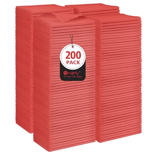 Orighty Microfiber Cleaning Cloth Bulk, 200 Pack, 11.5x11.5 inch, Red | Microfiber