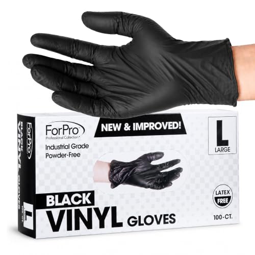 ForPro Disposable Vinyl Gloves, 3.9 Mil, Powder & Latex-Free, Food Safe | Industrial Grade, Ultra Strong, Multi-Purpose Gloves | Non-Sterile, Ambidextrous
