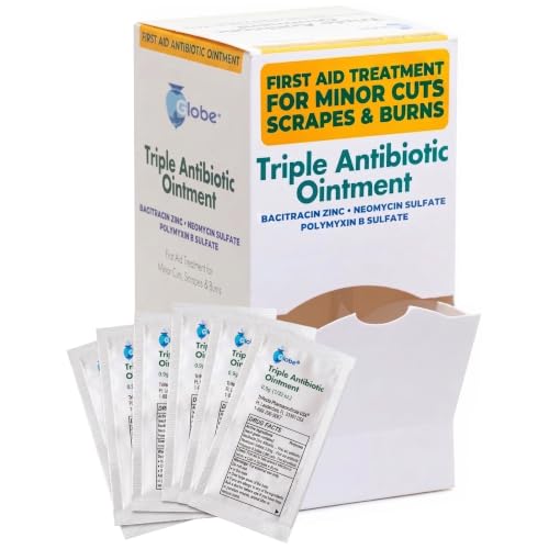 Globe Triple Antibiotic Ointment 0.9g Packets, First Aid 144-Count | Triple Antibiotic