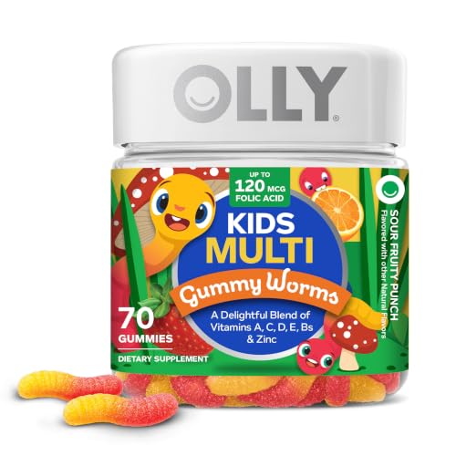 OLLY Kids Multi Gummy Worms, Overall Wellness & Immune Support - 70