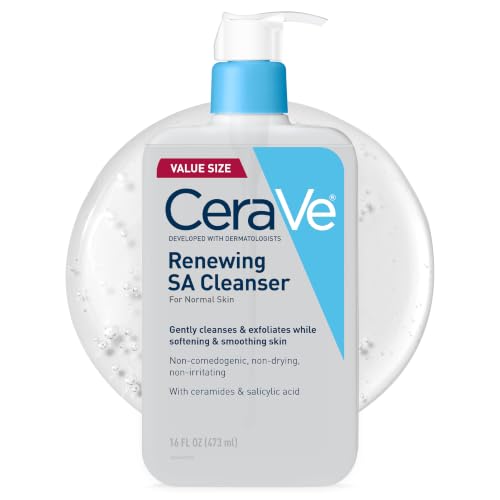 CeraVe Renewing Salicylic Acid Cleanser, Gentle Exfoliating Face Wash, 16oz | Skin