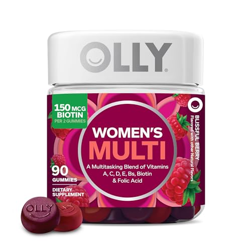 OLLY Women's Multivitamin, Supports Overall Wellness,* Biotin - 90 Count | Women's