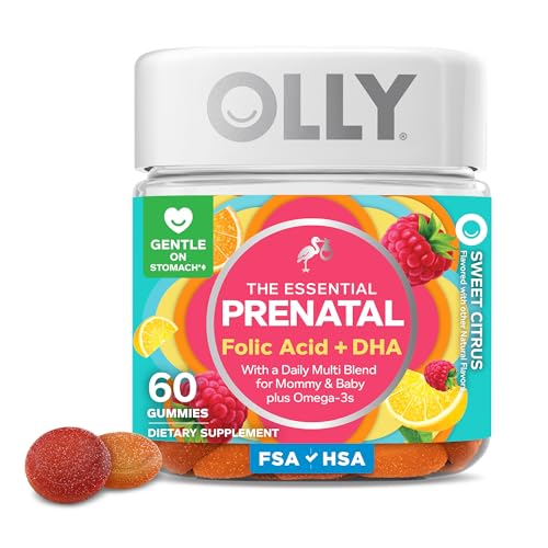 OLLY Prenatal Multivitamin Gummy, Daily Blend for Mommy & Baby - 60