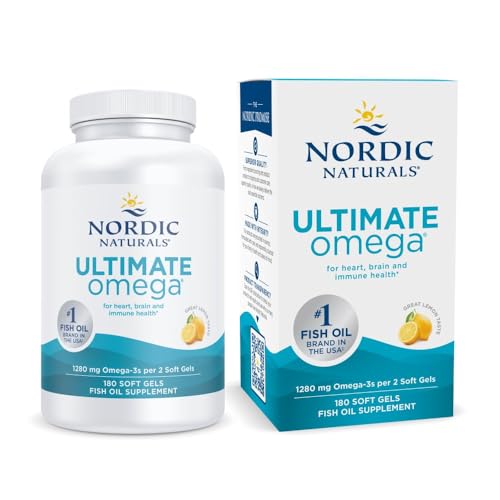 Nordic Naturals Ultimate Omega, 1280mg Omega-3 Fish Oil, Lemon - 180 count