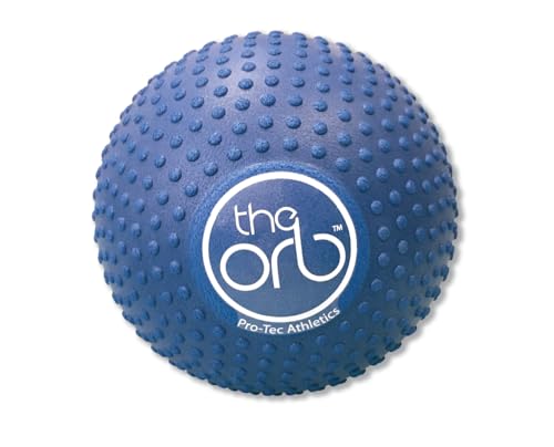 Pro-Tec Athletics Orb Massage Ball, Deep Tissue Massage, Blue 5 Inch | Muscle relief, multi-directional, hamstring, quadriceps, calf, IT band, promotes flexibility, performance, working out