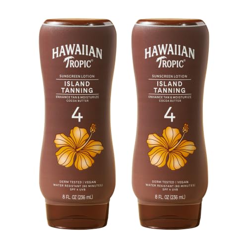 Hawaiian Tropic Island Tanning Lotion, SPF 4, 8 Fl Oz (2 Pack)