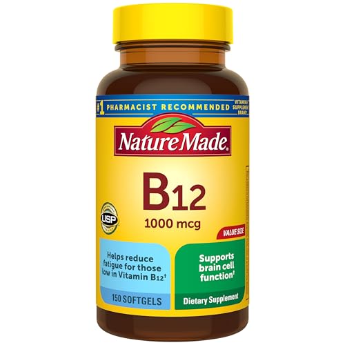 Nature Made Vitamin B12 1000 mcg, Energy Metabolism Support, 150 Softgels |