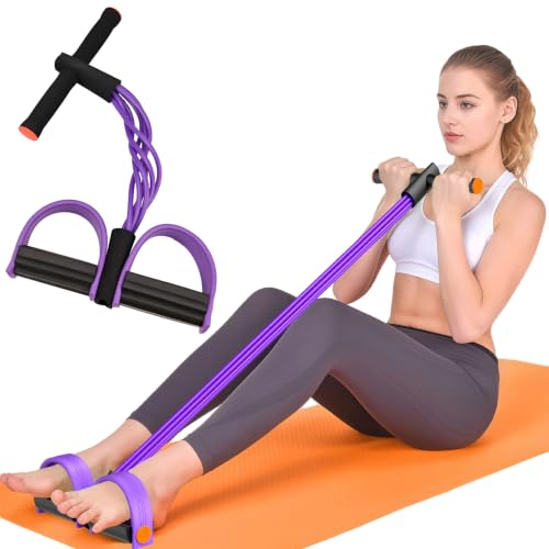 Pedal Resistance Band with Handles, 6-Tubes Natural Rubber Exercise Bands | Upgrade