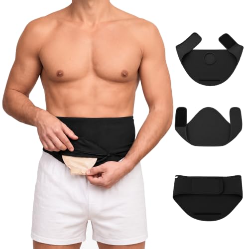 Ostomy Belt for Men & Women Colostomy Bag Cover Support Wrap Black-M