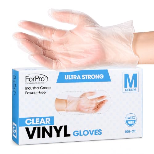 ForPro Disposable Vinyl Gloves, 3.9 Mil, Powder & Latex-Free, Food Safe |
