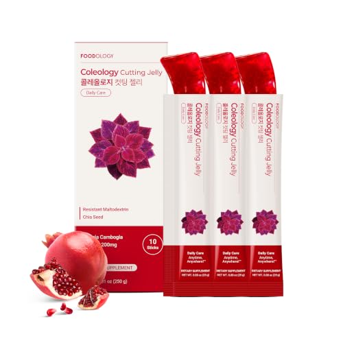 FOODOLOGY Coleology Cutting Jelly, Pomegranate Flavor, 30 Sticks | Dietary Fiber Supplement