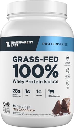 Transparent Labs Grass-Fed Whey Protein - 30 Servings, Milk Chocolate | Naturally