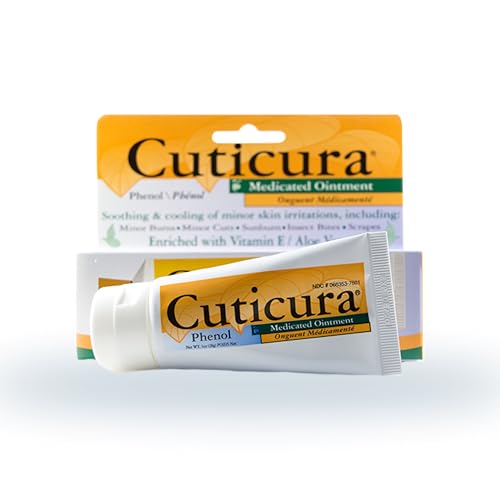 Cuticura Medicated Ointment | First Aid Antiseptic | Infection Protection | Antibiotic-Free Ointment for Cuts, Scrapes & Burns | Soothing Itch & Pain Relief with Aloe Vera & Vitamin E, 1oz (3 Pack)