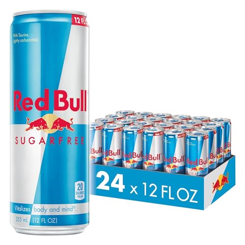 Red Bull Sugarfree Energy Drink | contains caffeine, taurine, B-vitamins, sweeteners, and water, 12 fl oz, pack of 24 cans