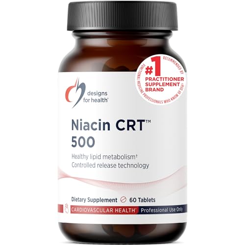 Designs for Health Niacin, Niacin CRT Vitamin B3 (Nicotinic Acid), 60 Count