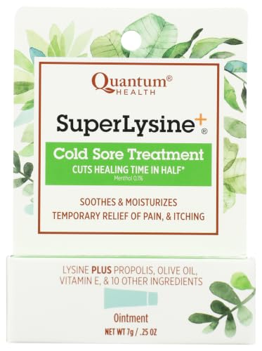 Quantum SuperLysine+ Cold Sore Treatment Ointment|Relieves Pain, Burning, and Itching|Cuts Healing Time