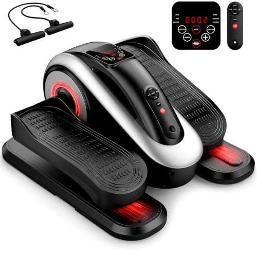 LVPIMAN Under Desk Elliptical Machine,Electric Leg Exerciser for Seniors,12 Adjustable Speeds&12 Modes with Remote Control,Elastic Rope,Manual&Auto Mode for Home Office