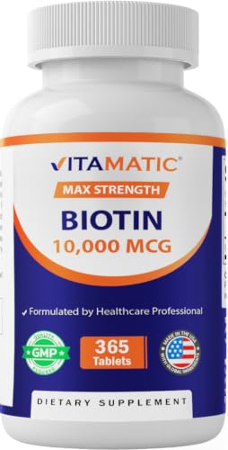 Vitamatic Biotin 10,000 mcg, 365 Vegan Tablets, Also Called Vitamin B7 |
