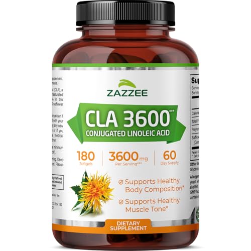 Zazzee High Potency CLA 3600, 180 Softgels, 3600 mg per Serving |