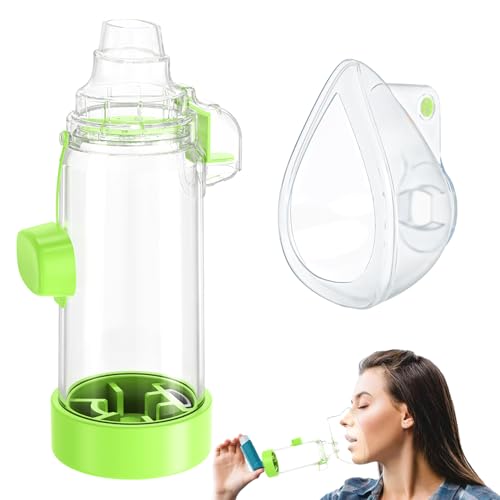 Inhaler Spacer for Children and Adults with Silicone Mask,Nessi OTC Spacer Green