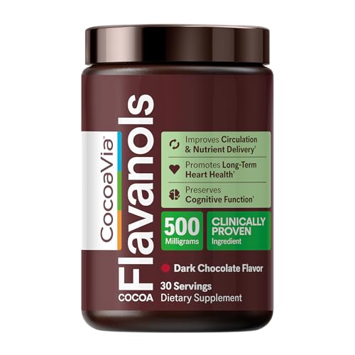 CocoaVia Cocoa Flavanols 500mg – Heart and Brain Support, High Flavanol Cocoa