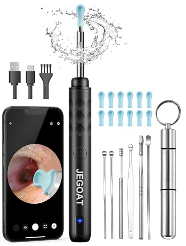 JEGOAT Ear Wax Removal, Ear Cleaner with 1296P HD Camera, FSA&HSA Jet