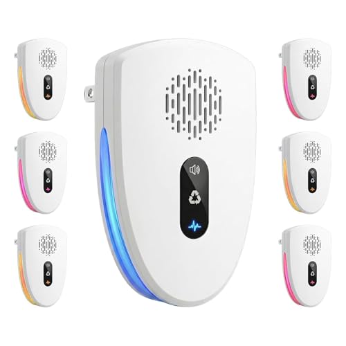 6 Packs Ultrasonic Pest Control Repeller,Upgraded Spider Repellent Indoor for Mosquito, Mice,