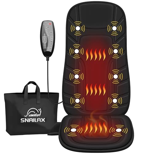 Snailax Back Massager with Heat, Vibration Massage Chair Pad, Seat Cushion |