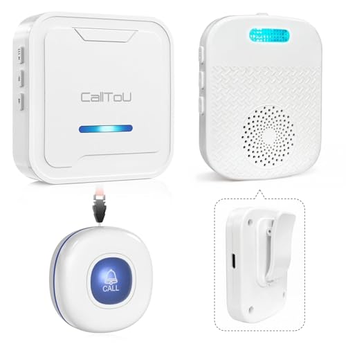 CallToU Caregiver Pager Wireless Call Button for Elderly/Senior,2026 New Version Pager with Vibration & Rechargeable,Nurse Alert System for Home Care Seniors
