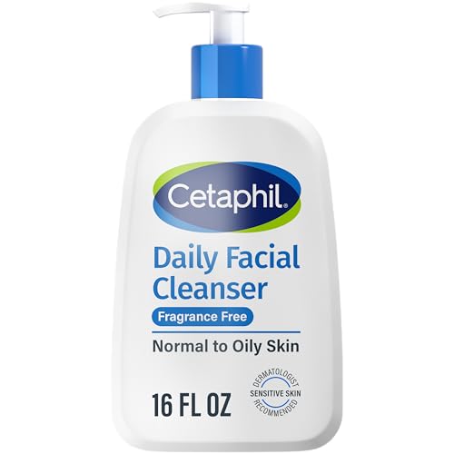 Cetaphil Daily Facial Cleanser, Oily & Combination Skin, 16oz | Fragrance-Free, Soap-Free,