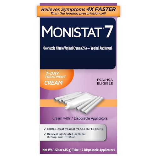 Monistat 7-Day Yeast Infection Treatment, Miconazole Cream + Applicators | Low dose