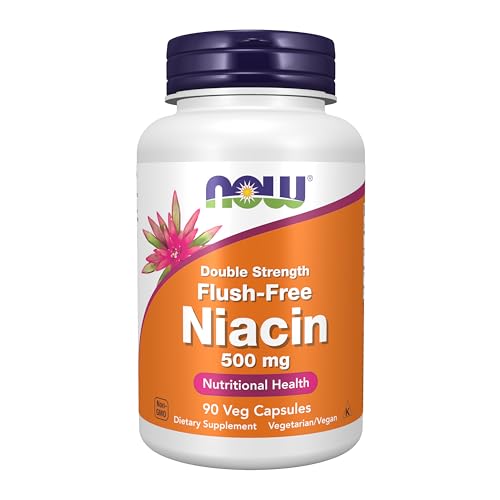 NOW Supplements, Niacin (Vitamin B-3) 500 mg, Flush-Free, 90 Veg Caps