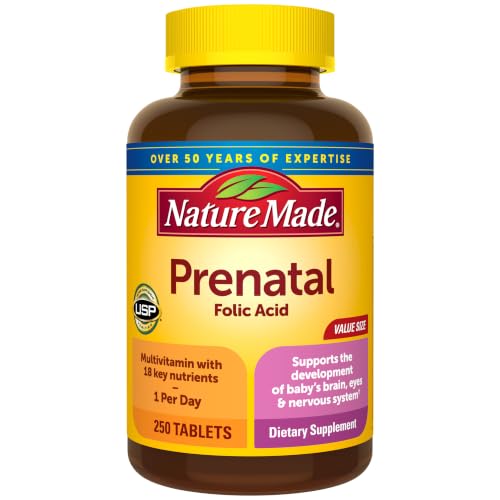Nature Made Prenatal Multivitamin with Folic Acid, 250 Tablets | Prenatal Vitamins