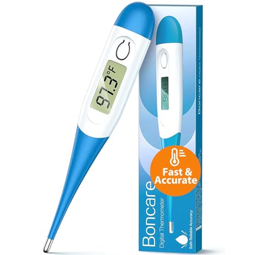 Boncare 10 Seconds Oral Thermometer for Adults and Kids, Light Blue |