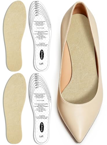 JL-Group Moisture-Wicking Terry Cloth Insoles 2 Pairs | 0.3 inch, Thin, No-Show, Supercritical Foam Technology, Trim to Fit, for Shoe Without Socks, Protect Shoe Interior Lining