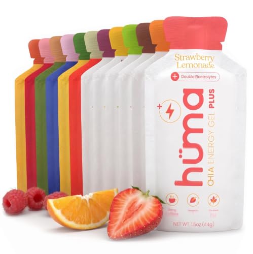 Huma Plus - Chia Energy Gel, Original and Plus Variety 12ct | Double Electrolytes, Real Food, Stomach Friendly Energy, 6 Original and 6 Plus Gels