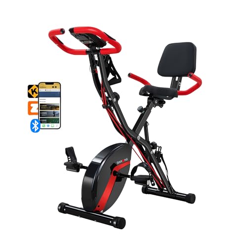 BARWING Stationary Exercise Bike for Home Workout, 5 IN 1 Foldable Indoor